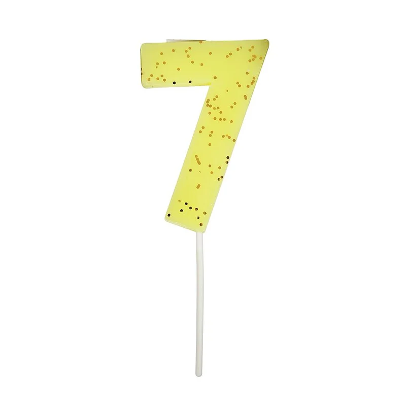 Vela número 7 purpurina