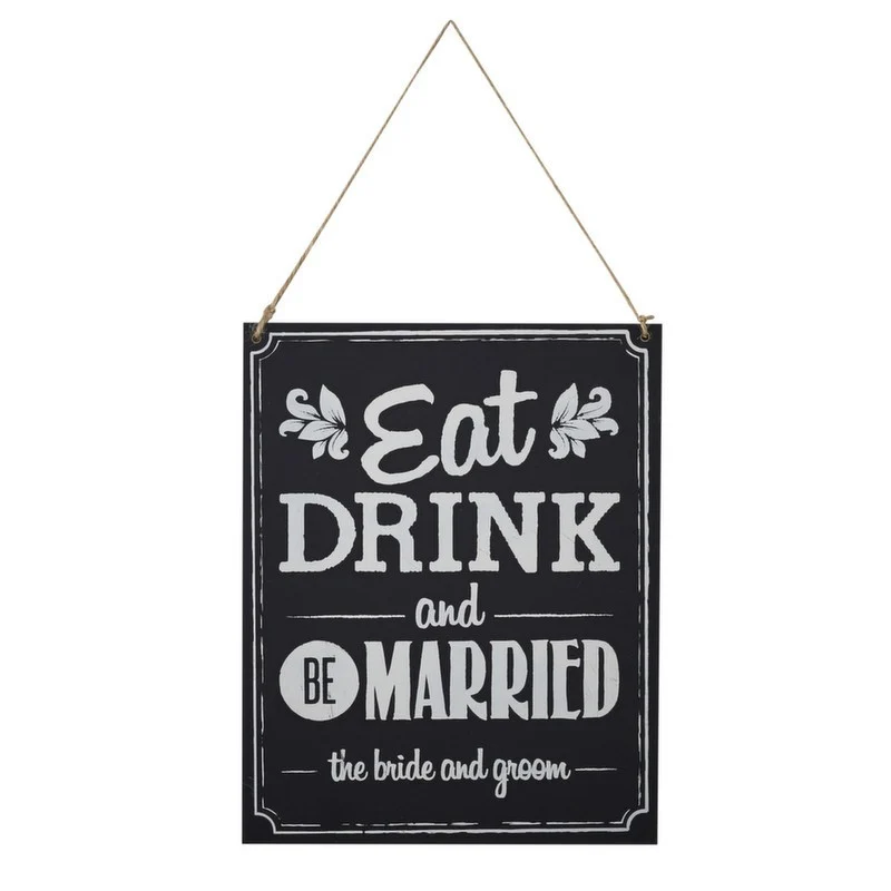 Cartel boda "Eat Drink & Married"