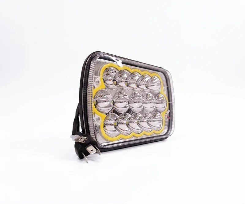 Unidad Faro LED 5x7" Rectangular - Lupa y Ojo de Ángel Amarillo [PRECIO UNITARIO]