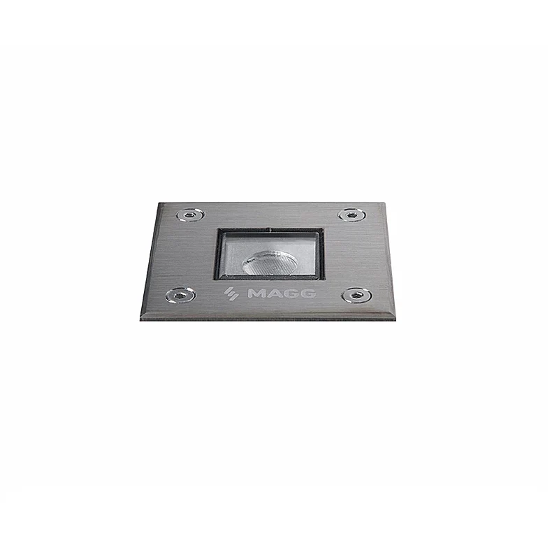 Luminaria piso exterior empotrar EP 60 SQUARE 45° 2W luz cálida 2700K Acero inoxidable L7302-919 Magg