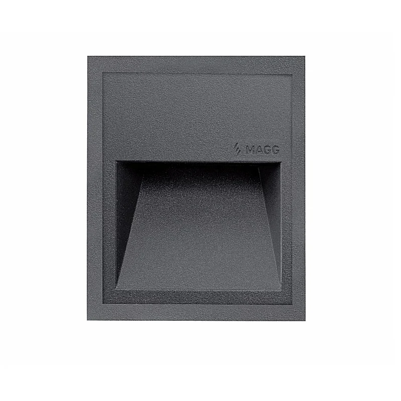 Lámpara muro exterior de cortesía SW 40 AL Empotrar 8.5W luz cálida 2700K L7018-610 Magg