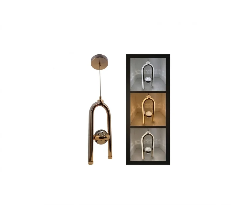 Lámpara Colgante Arco Estelar Cristal LED Tricolor Gold