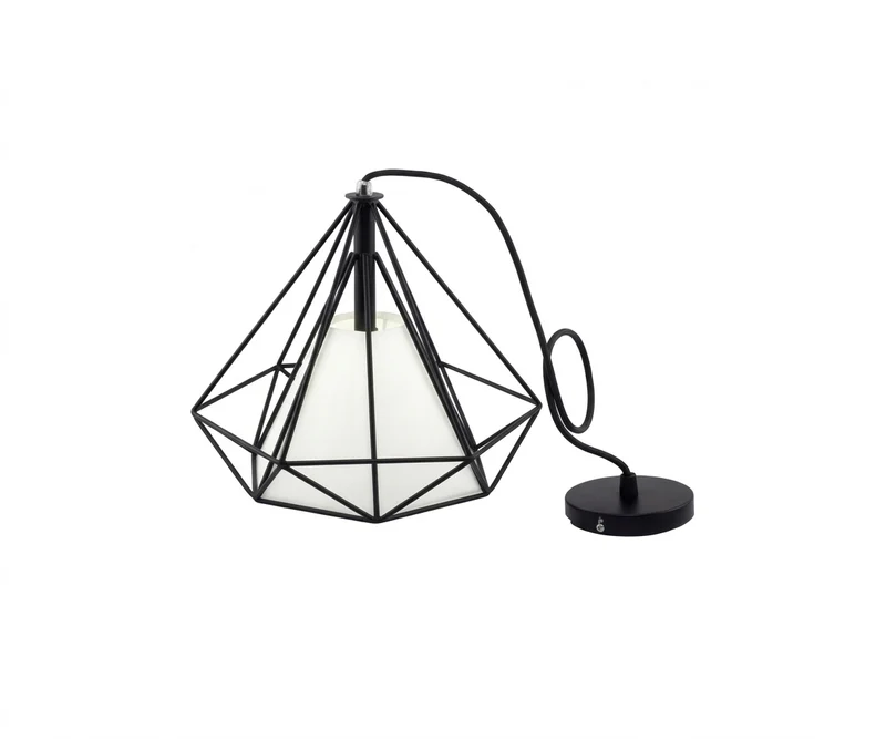 Lámpara Colgante Diamante Con Pantalla Industrial Minimalista Geométrico