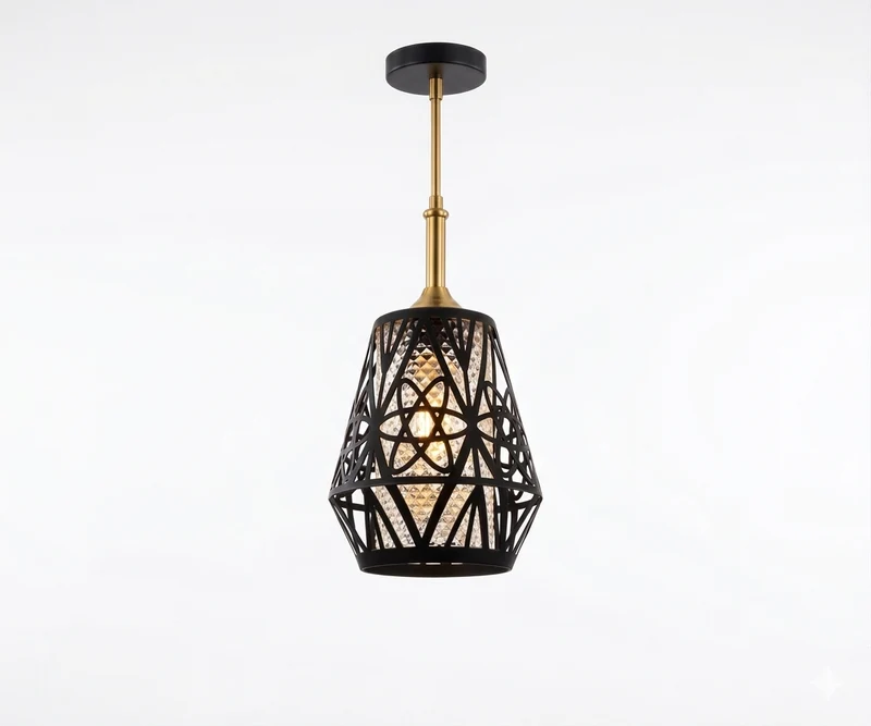 Lámpara Vintage Neutrón Colgante Industrial con Diseño Geométrico