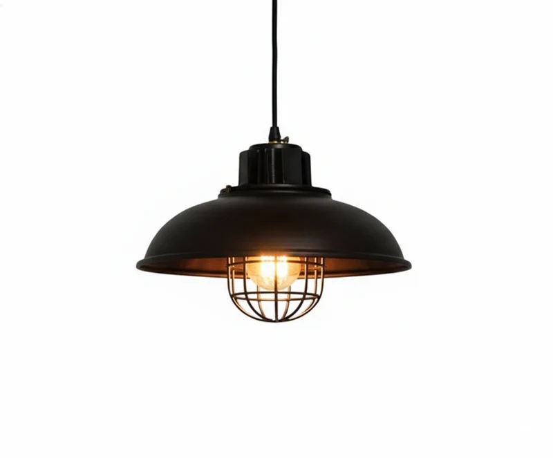 Lámpara Colgante Cúpula Estilo Industrial Vintage Black