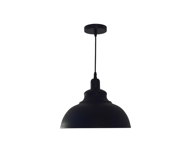 Lámpara Colgante Campana Estilo Industrial Negro Mate Minimalista