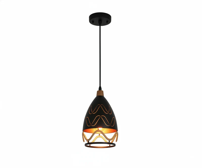 Lámpara Colgante Silueta Nórdica Diseño Industrial con Cuerda y Acabado Mate