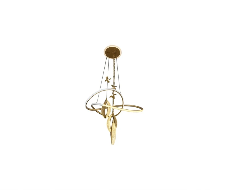 Lámpara Decorativa Colgante Nudo de Luz Diseño Orgánico y LED Oro Cepillado