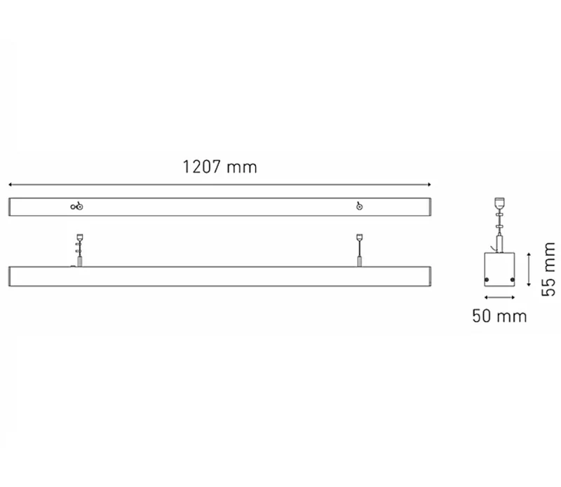 Lámpara LED lineal techo BL U 1200 SUSPENDER 25W luz neutra 4000K Negro L6474-3I0 Magg