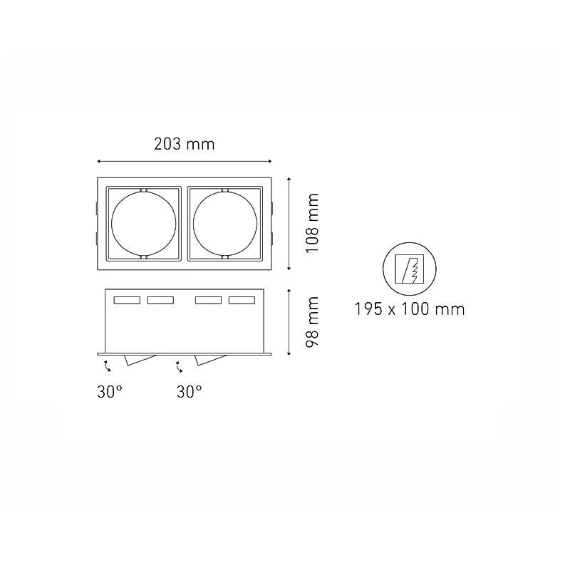 Luminario downlight LED ISIS II LED Negro L5961-300 Magg