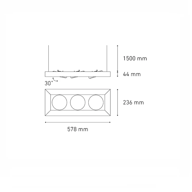 Luminario downlight LED ALPHA SUSPENDIDO III LED Negro L5821-300 Magg