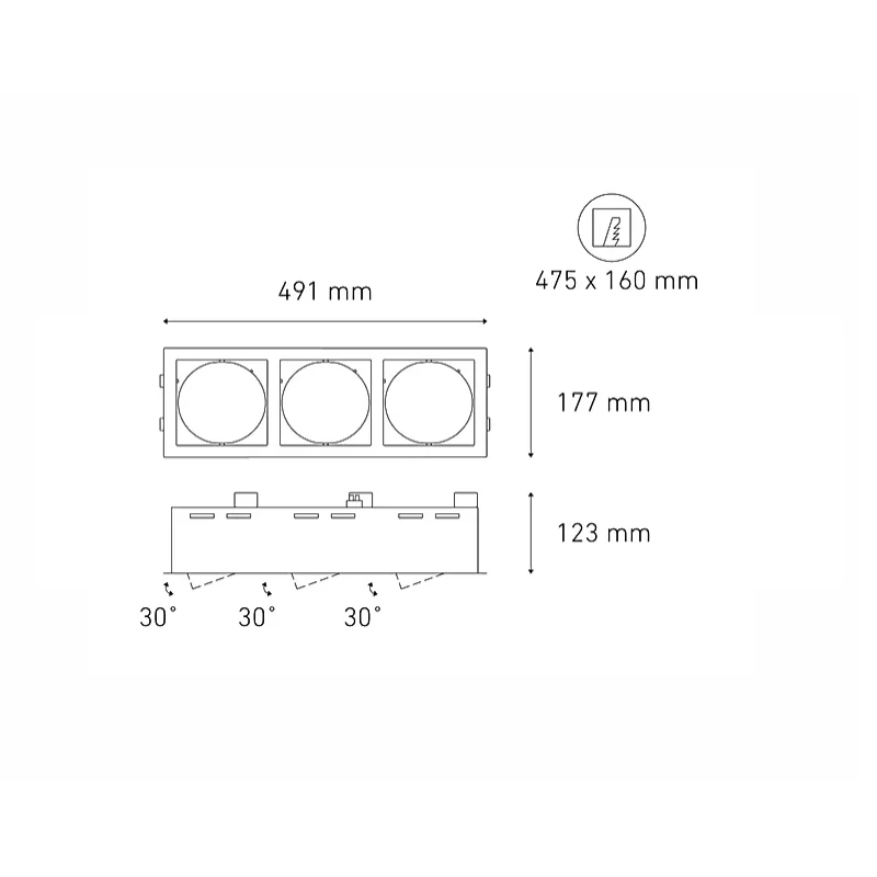 Luminario downlight LED ALPHA III LED Negro L5903-300 Magg