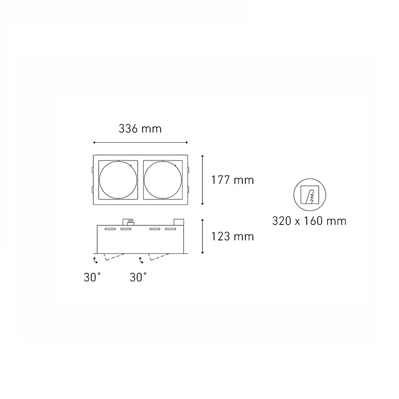 Luminario downlight LED ALPHA II LED Negro L5902-300 Magg