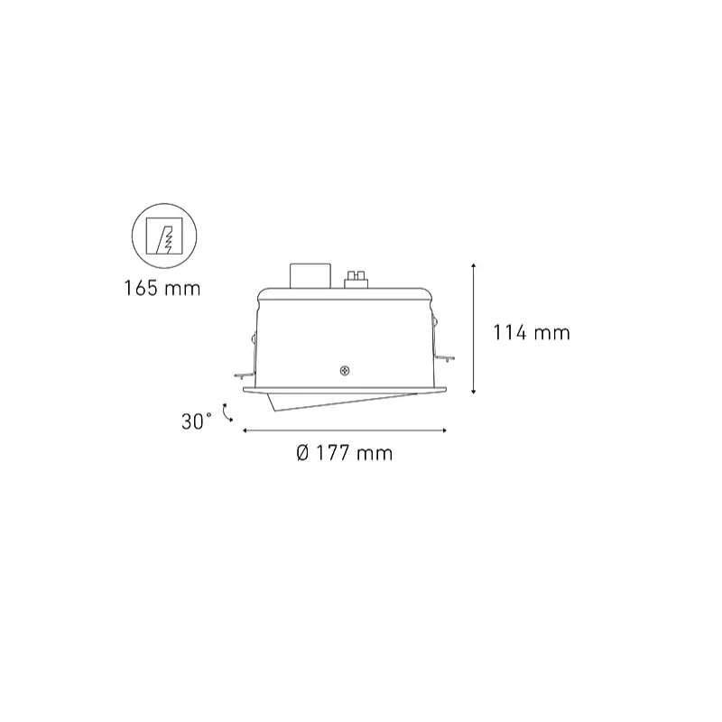 Luminario downlight LED ALPHA ROUND LED Negro L1733-300 Magg
