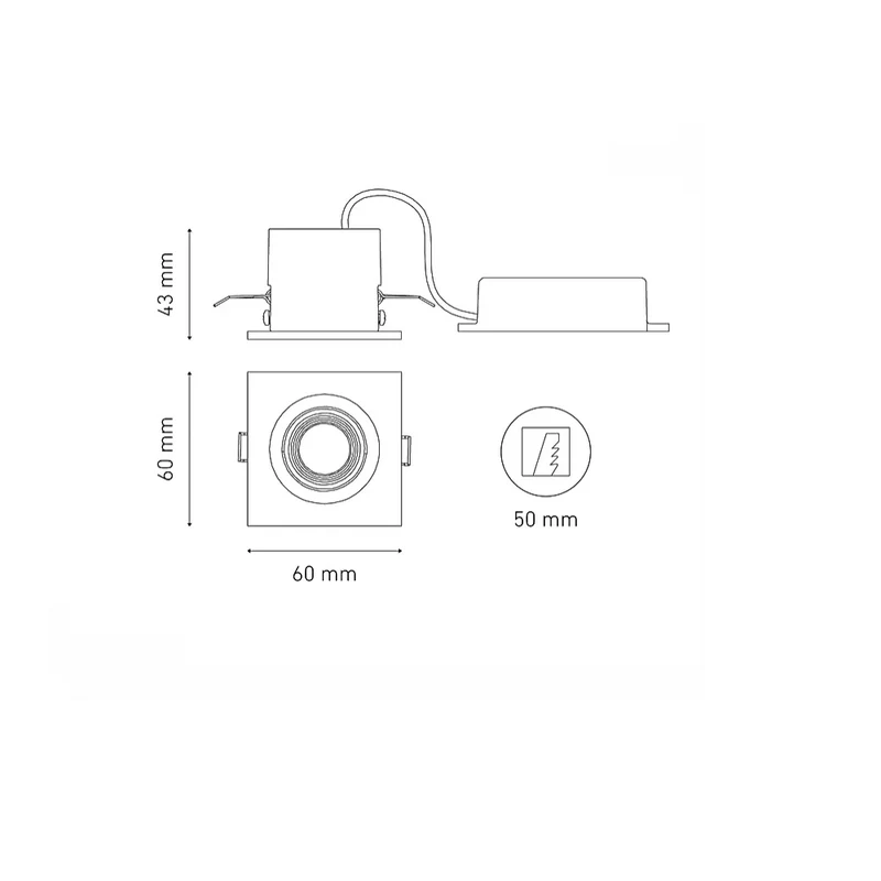 Luminario downlight LED FLASH D I 40° 4.4W luz cálida 3000K Negro L5175-YEJ Magg