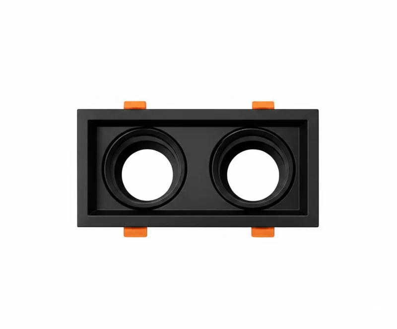 Marco Empotrable Ojo de Buey Doble - Negro Mate para GU10/MR16