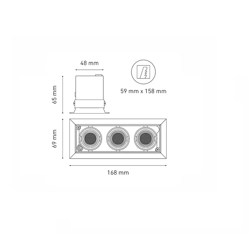 Luminario downlight LED POINTS MICRO III 40° 12W luz neutra 4000K Negro y Blanco L5916-ZIJ Magg