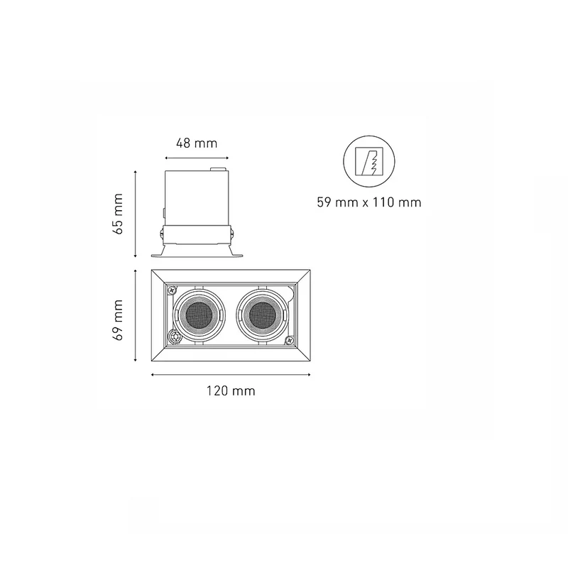 Luminario downlight LED POINTS MICRO II 40° 9W luz cálida 3000K Negro y Blanco L5915-ZEJ Magg