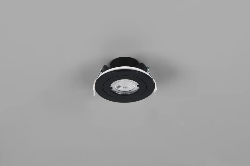 Downlight empotrable exterior Trio Lamont LED negro mate 3000K IP65 Ø8,2cm 635310132