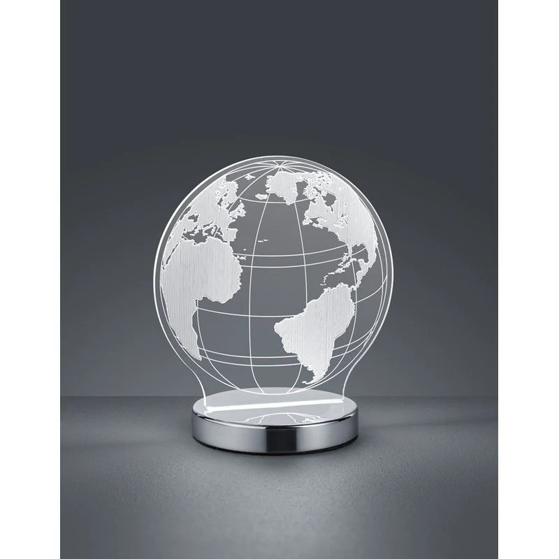 Lámpara de sobremesa Trio Globe LED cromo R52481106