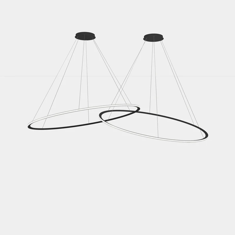 Lámpara de techo colgante LedsC4 Circular Downward 2 Rings Horizontal grande