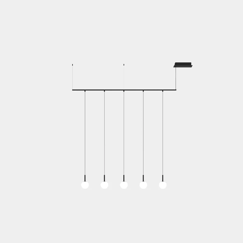 Lámpara de techo colgante LedsC4 Tubs Modular Pendant Track with 5 Spheres
