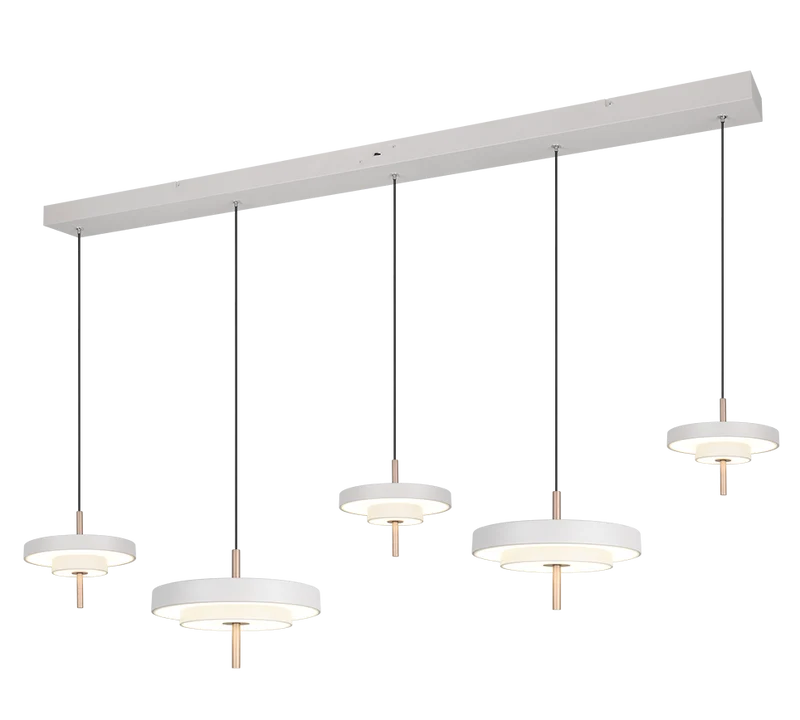 Lámpara de techo colgante Trio Keaton LED gris cálido 150cm 3