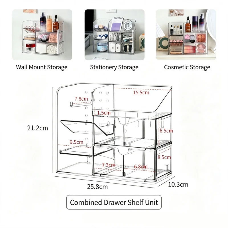 Combined Acrylic Storage Unit