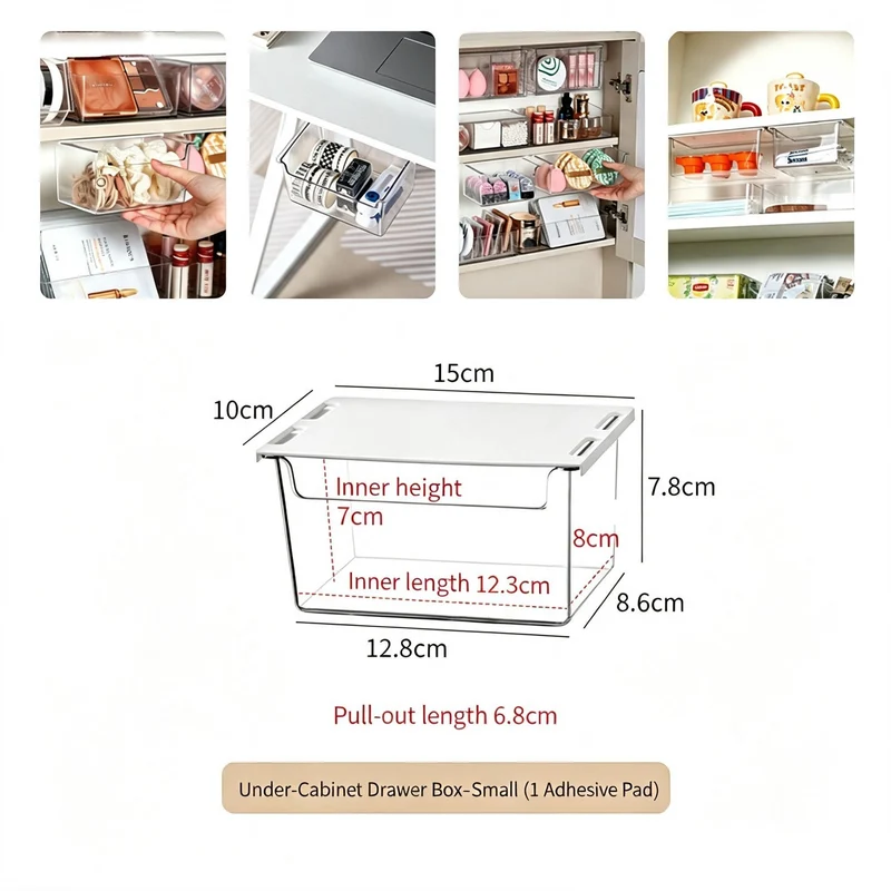 Small Clear Acrylic Under-Cabinet Drawer