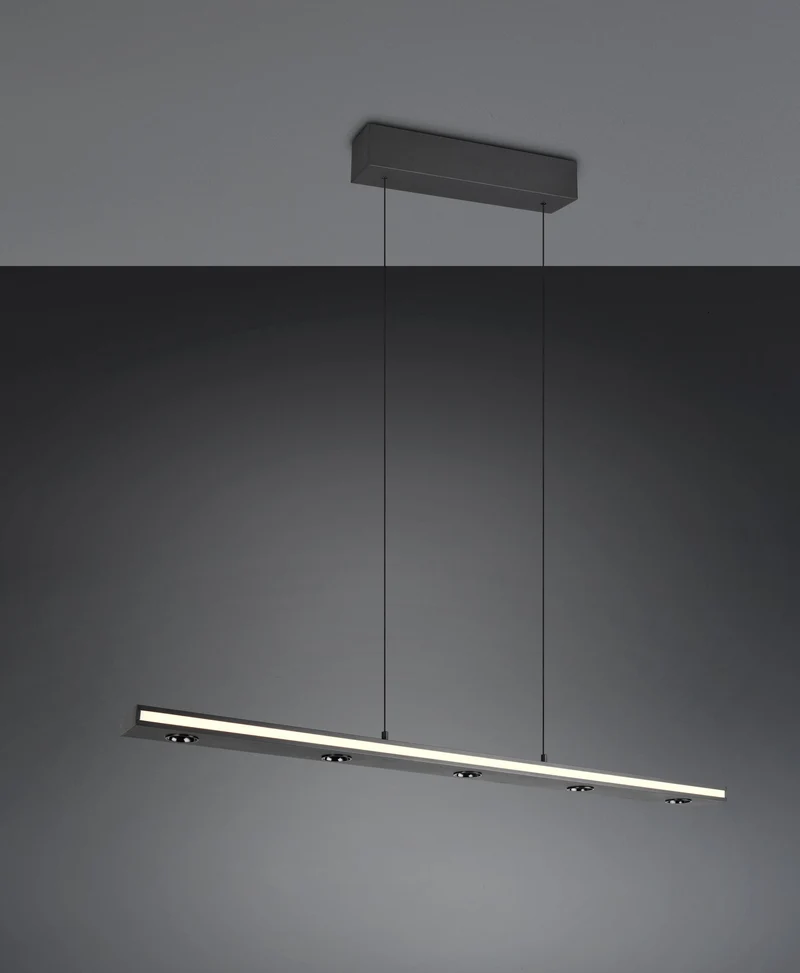 Lámpara de techo colgante Trio Graham negro mate 353010132