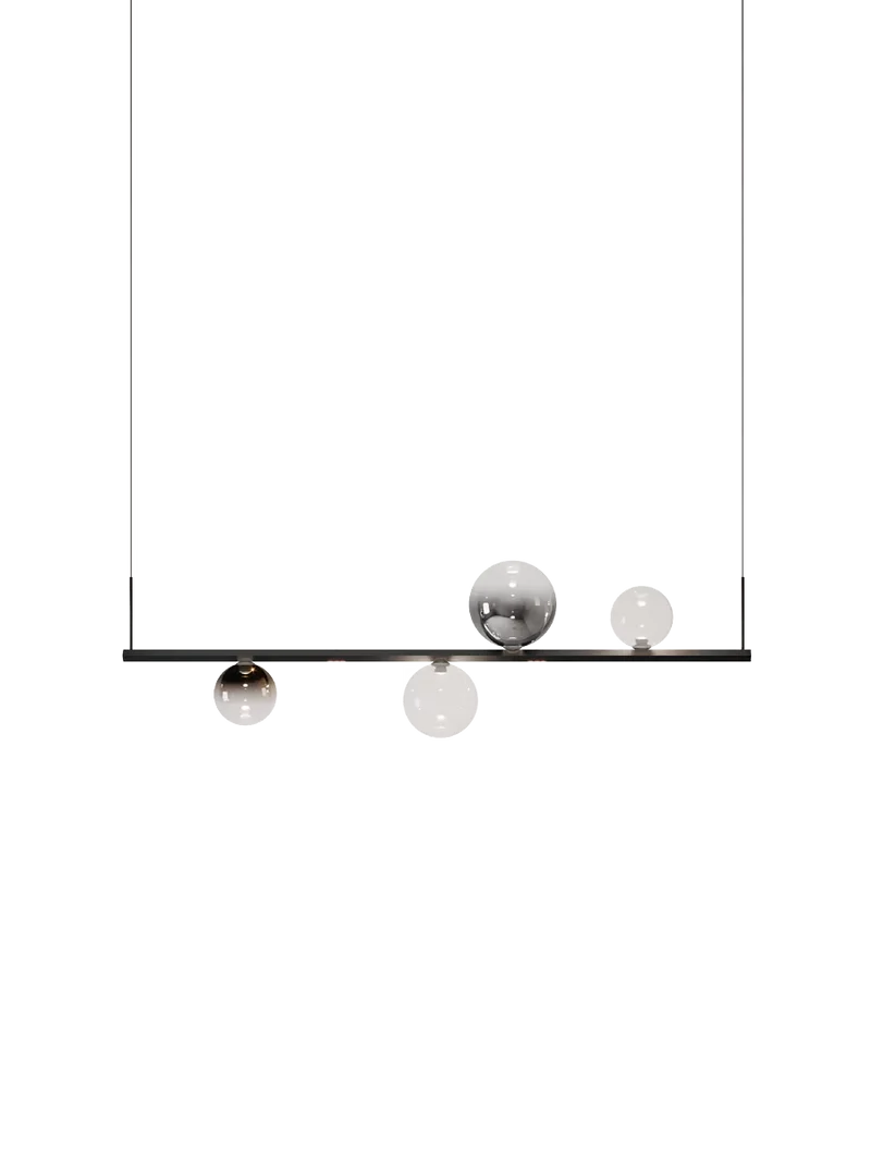 Lodes Lámpara colgante Random Cloud 14 luces Ø28cm negro naranja mandarina LED 2700K 22114-5827
