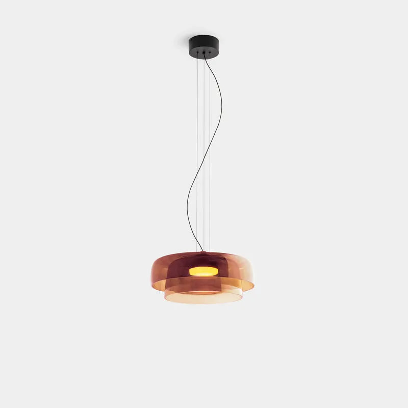 Lámpara de techo colgante LedsC4 Levels LED 2 luces negro ámbar CCT regulable