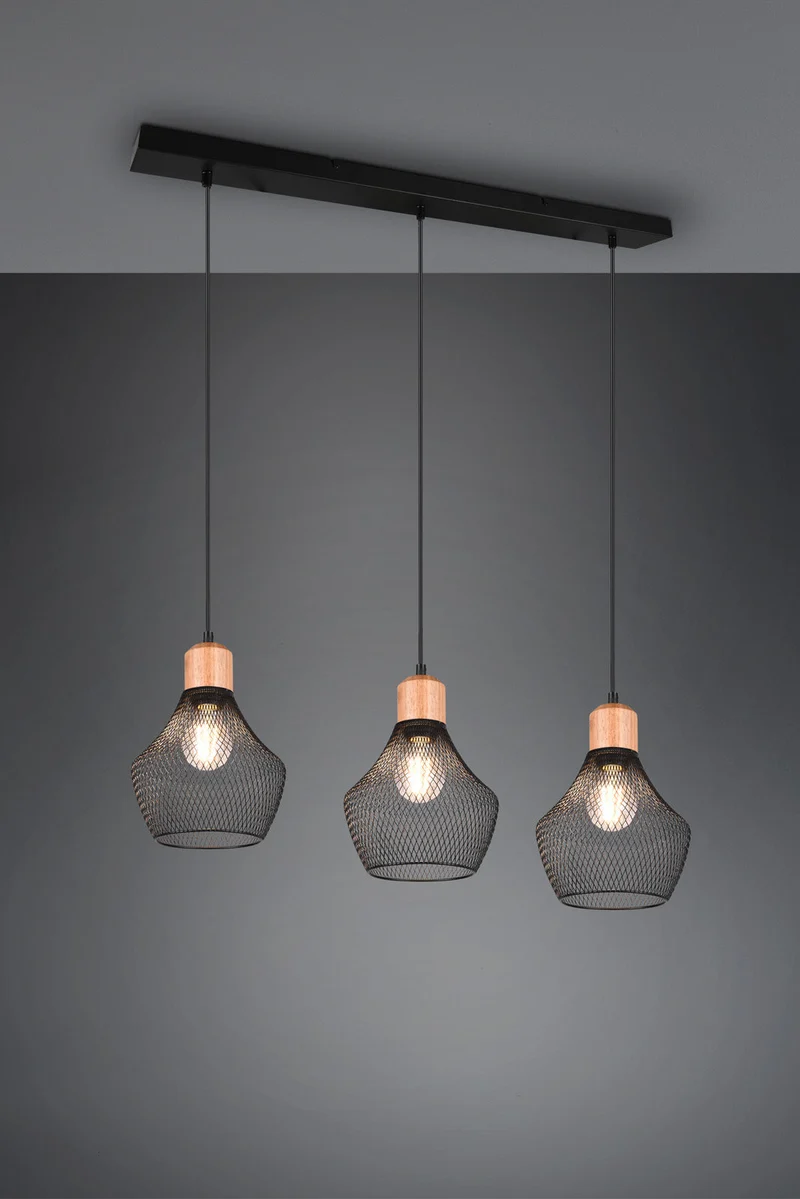 Trio Valeria Lámpara de techo colgante metal negro mate R31283032