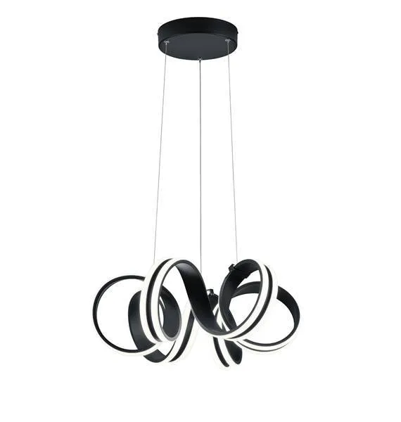 Trio Carrera Lámpara colgante LED de metal negro mate 3