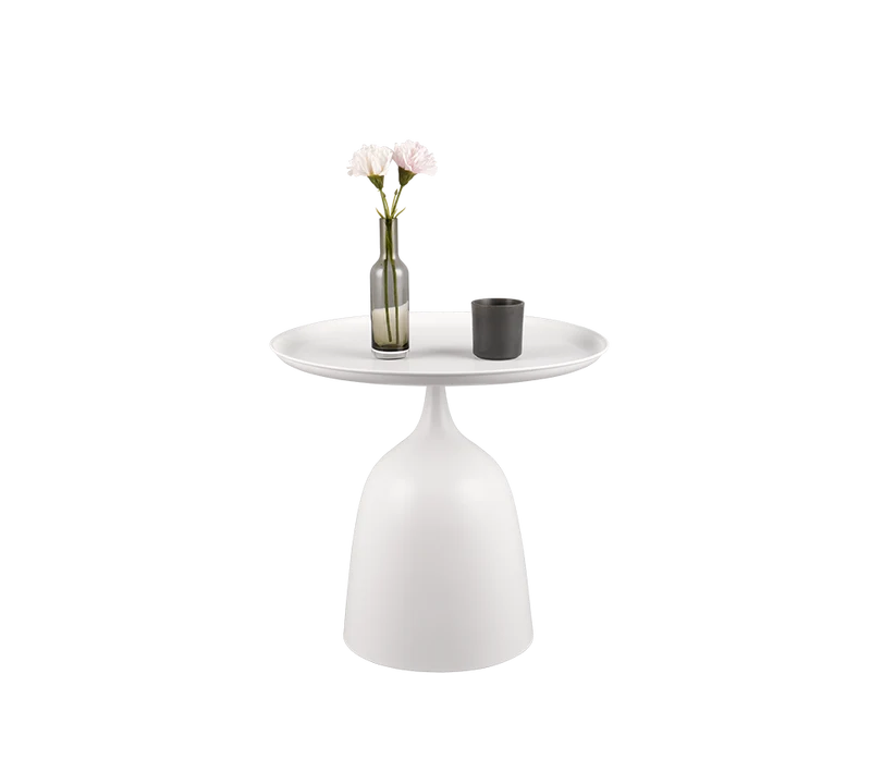 Mesa auxiliar Ramona en metal blanco 48x46cm 2340101