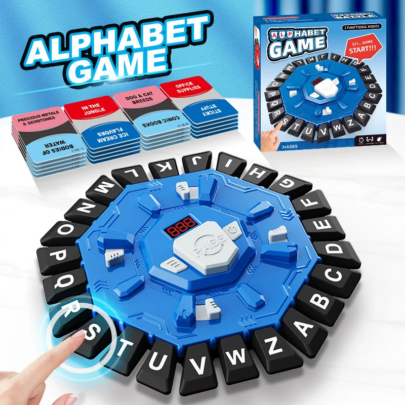 Blue 24-Letter Press Word Game