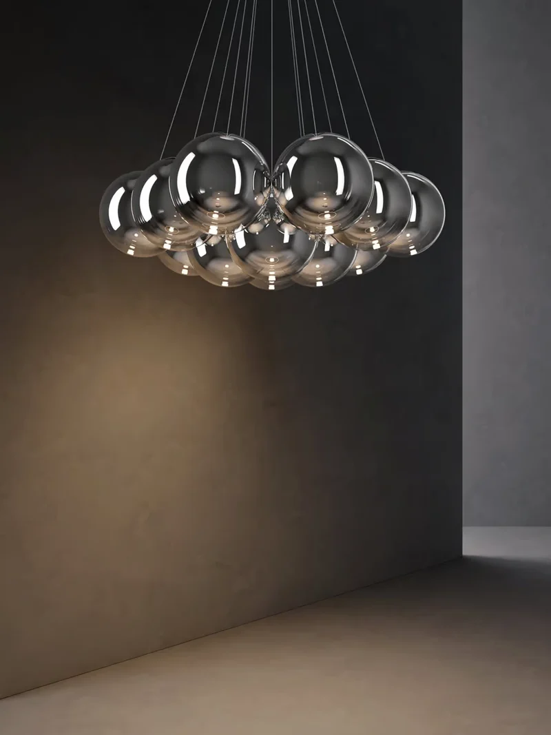 Lodes Lámpara colgante Random Cloud 23 luces Ø23cm blanco ahumado brillante LED 3000K 22127-4330