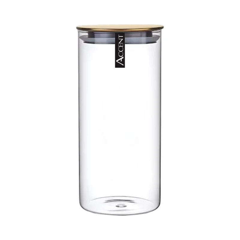 bulk 12 Glass Jar w Gold Metal Lid 10x25cm