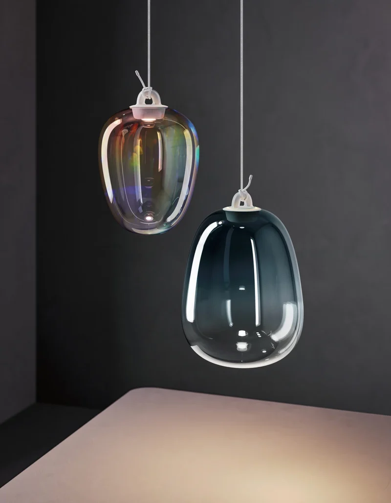 Lodes Lámpara colgante Oblò grande ahumado brillante LED 2700K 21813-4327