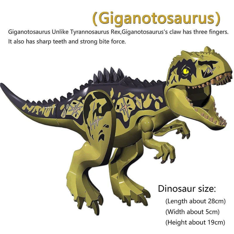 Jurassic Dinosaur World Giganotosaurus Assembled Building Blocks Animal