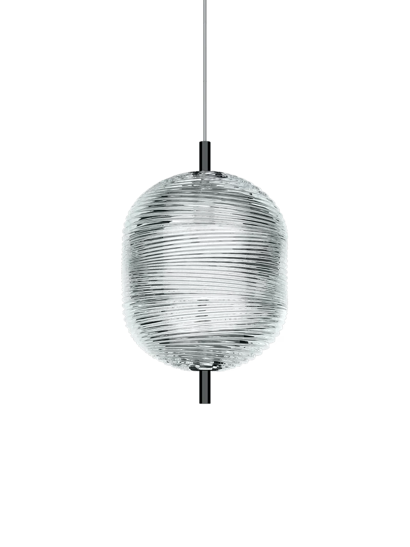 Lodes Lámpara colgante Jefferson mini Ø22cm cristal cromo negro LED 2700K 16821-4227