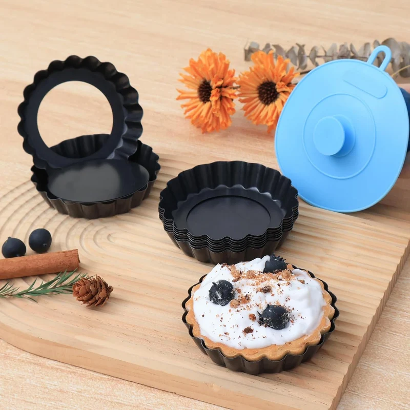 Mini Tart Pans with Removable Bottom 4 inch Set of 10