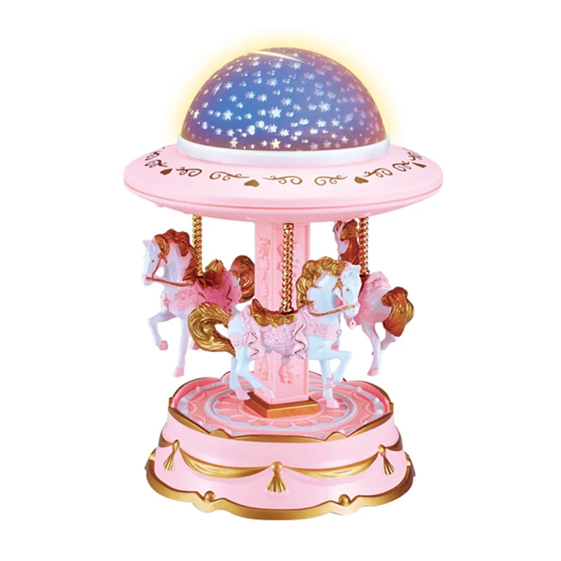 7.5×5.5×5.5in Holiday Toy List Tarmeek Carousel Music Box