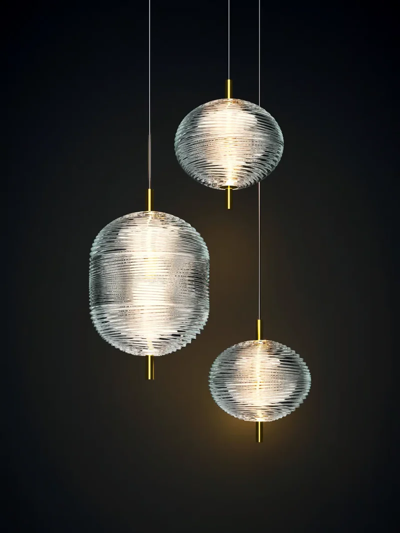 Lodes Lámpara colgante Jefferson mini Ø22cm cristal dorado LED 2700K 16821-5027