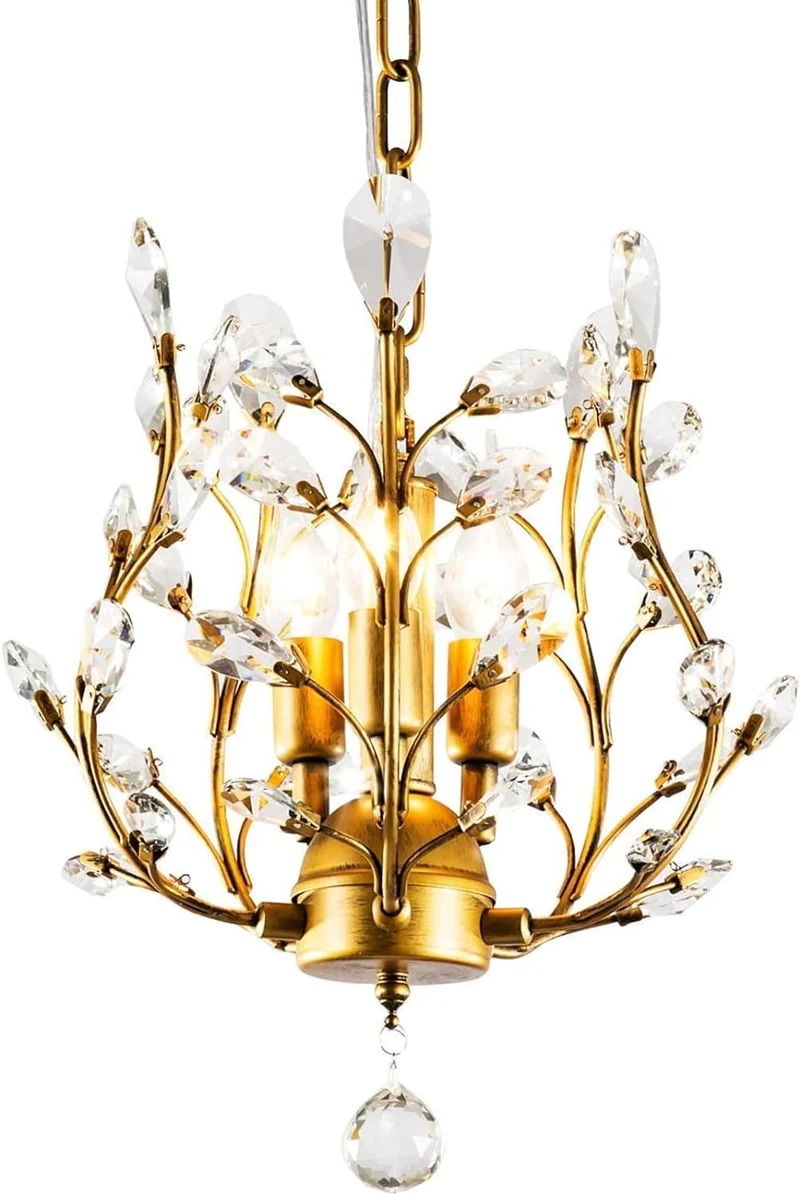 Gold Crystal Chandelier Vintage