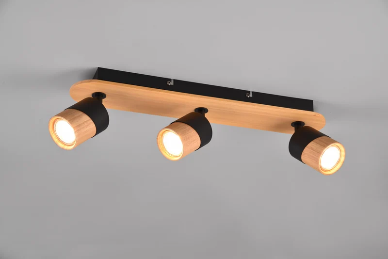 Foco Trio Aruni 3 luces madera 48cm 801100332