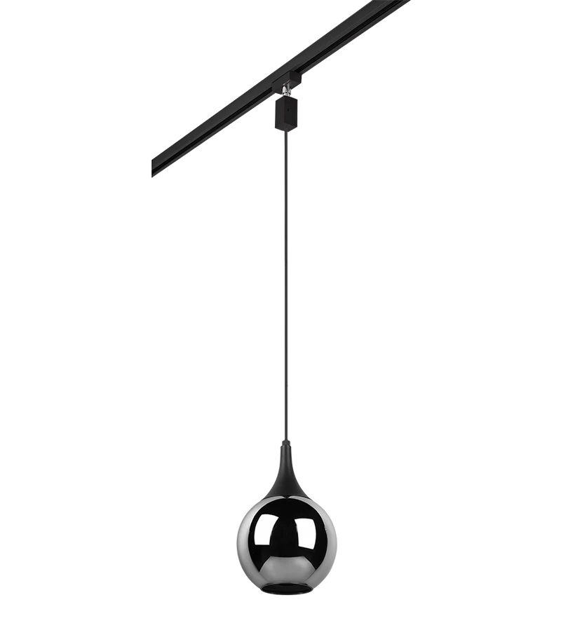 Lámpara de techo colgante Trio Duoline vidrio negro mate 180cm 73700132