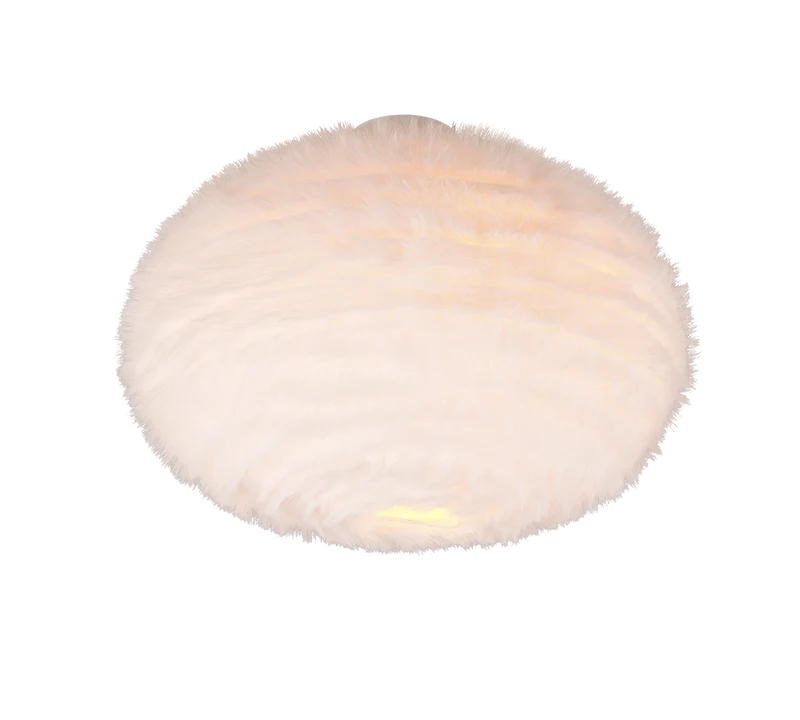 Plafón de techo Trio Furry 2 luces blanco Ø50cm R61582001