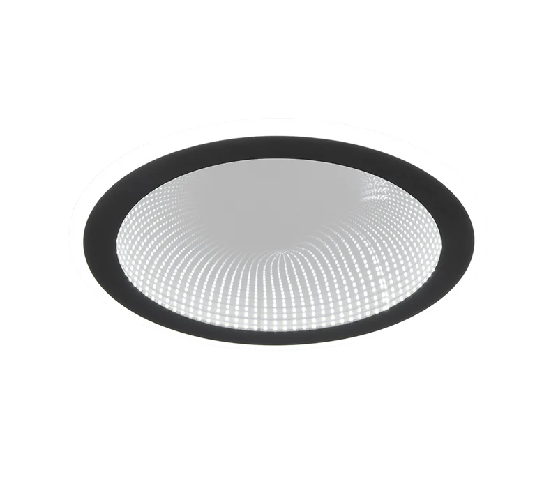 Plafón de techo Trio Glace LED negro mate CCT Ø38cm R