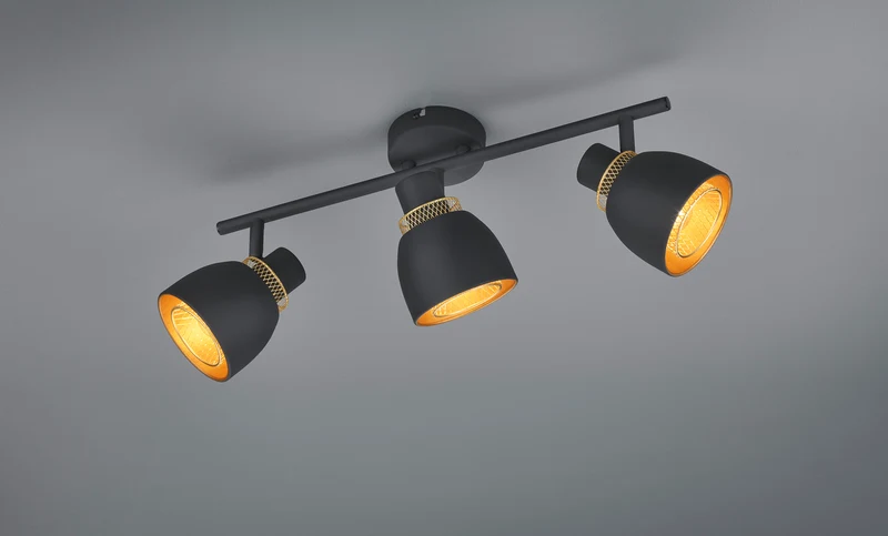 Foco Trio Punch 3 luces negro mate 45,5cm R80813032